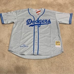 Jackie Robinson Brooklyn Dodgers Jersey Mens XL NWT 1955 Road Gray